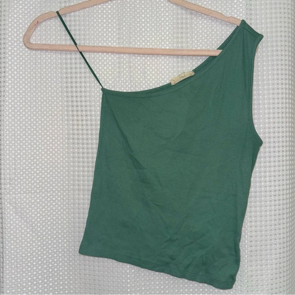 Madewell Brightside Rib One-Shoulder Tank Trellis Green Medium